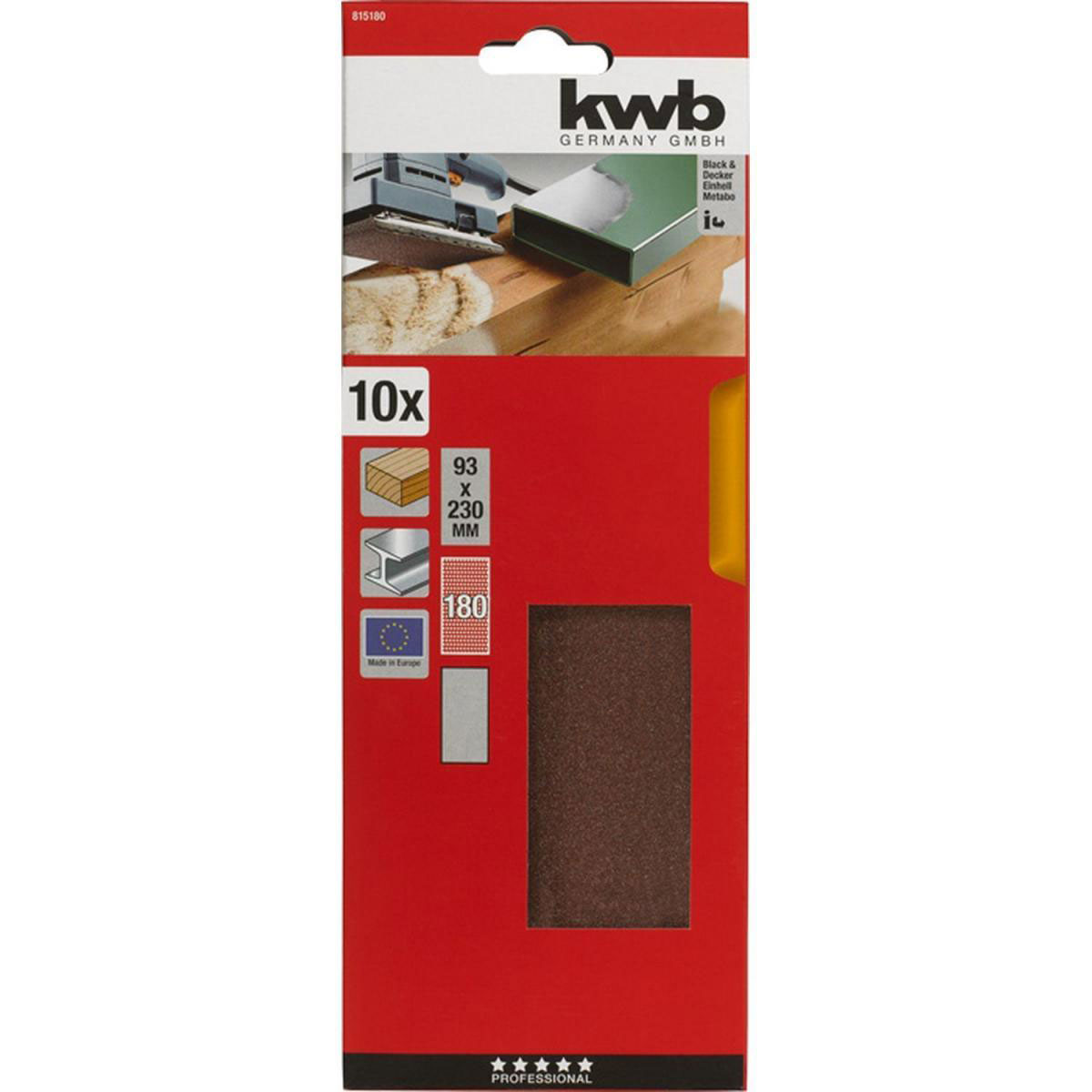 kwb  Schleifstreifen Holz und Metall 93 x 230 mm K180 Bild 2