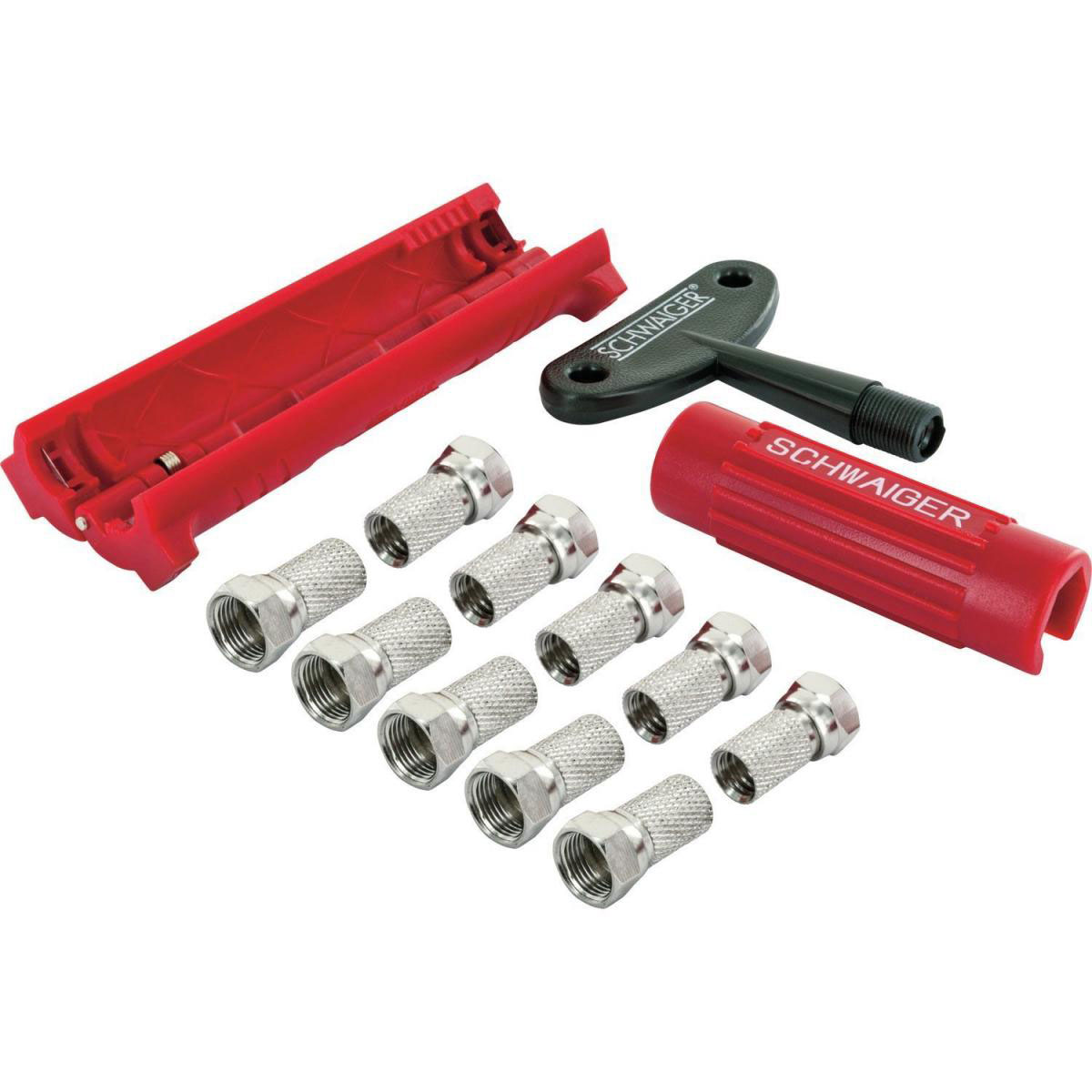 Schwaiger Montageset für F-Stecker und Kaoxialkabel