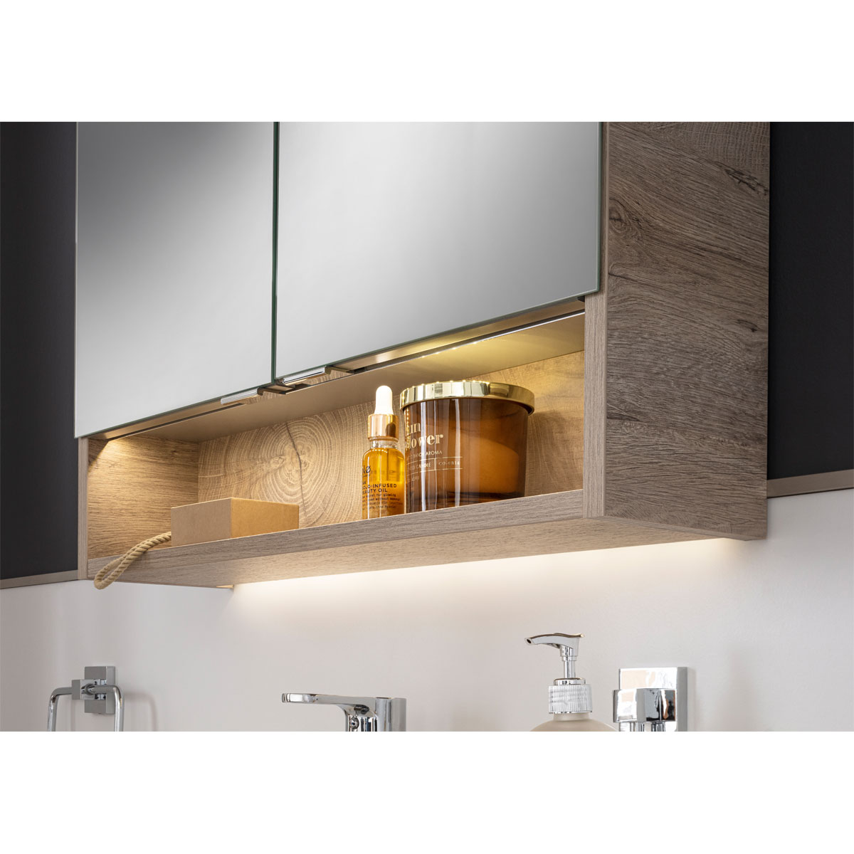 Fackelmann  Spiegelschrank B.Style 600 x 812 x 153 mm Nature Oak LED Bild 7