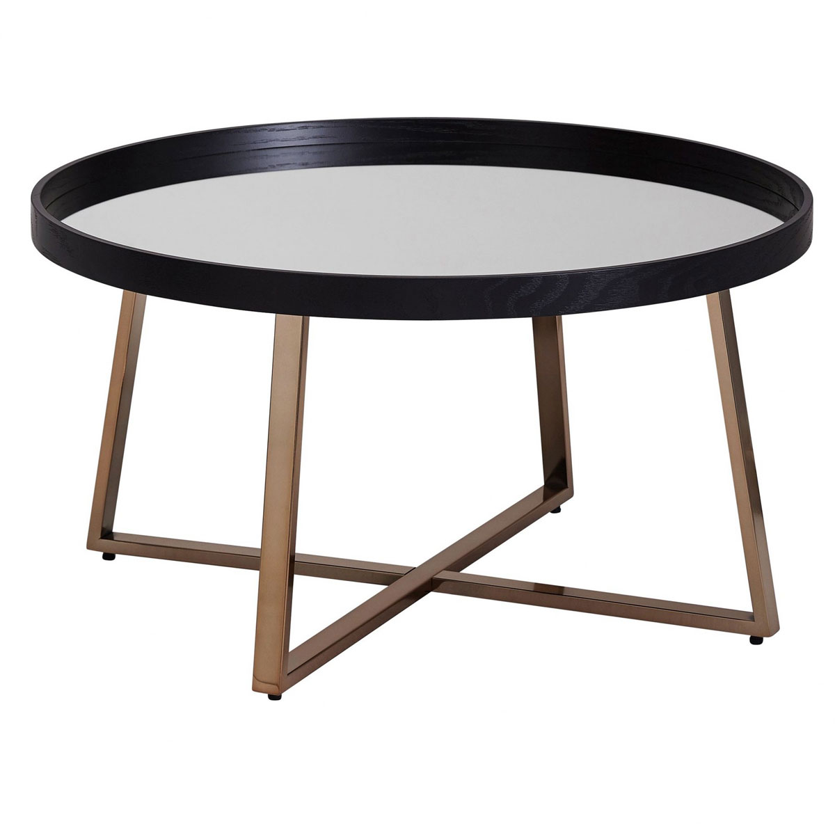 Wohnling Design Couchtisch, Rund, 78 cm, Dunkel-Gold