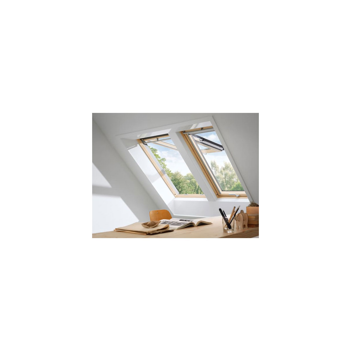 Velux Klapp-Schwing Fenster GPL SK10 3070 klar lack Thermo Alu 114 x 160 cm