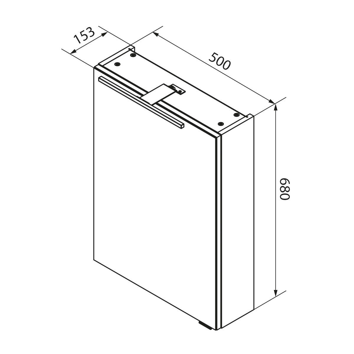 Fackelmann  Gäste-WC Spiegelschrank links SBC 500 x 680 x 153 mm Steinesche Bild 4