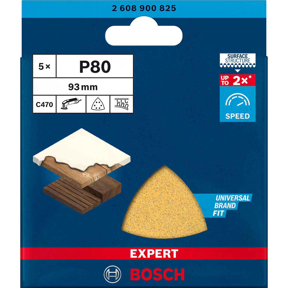 Bosch Professional  Expert C470 Schleifpapier für Deltaschleifer 93 mm G 80 5 Stück Bild 2