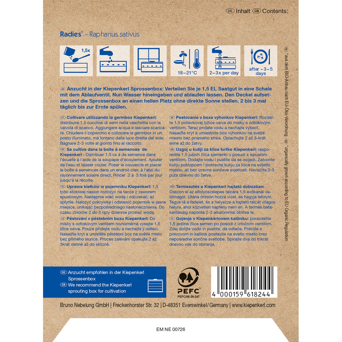 Kiepenkerl BIO Keimsprossen Radies Bild 2
