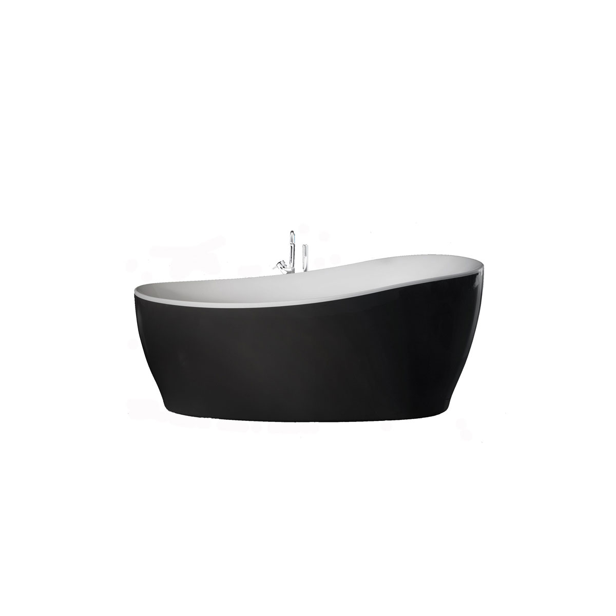 Ottofond Freistehende Badewanne Aviva 180 x 85 cm schwarz/weiß