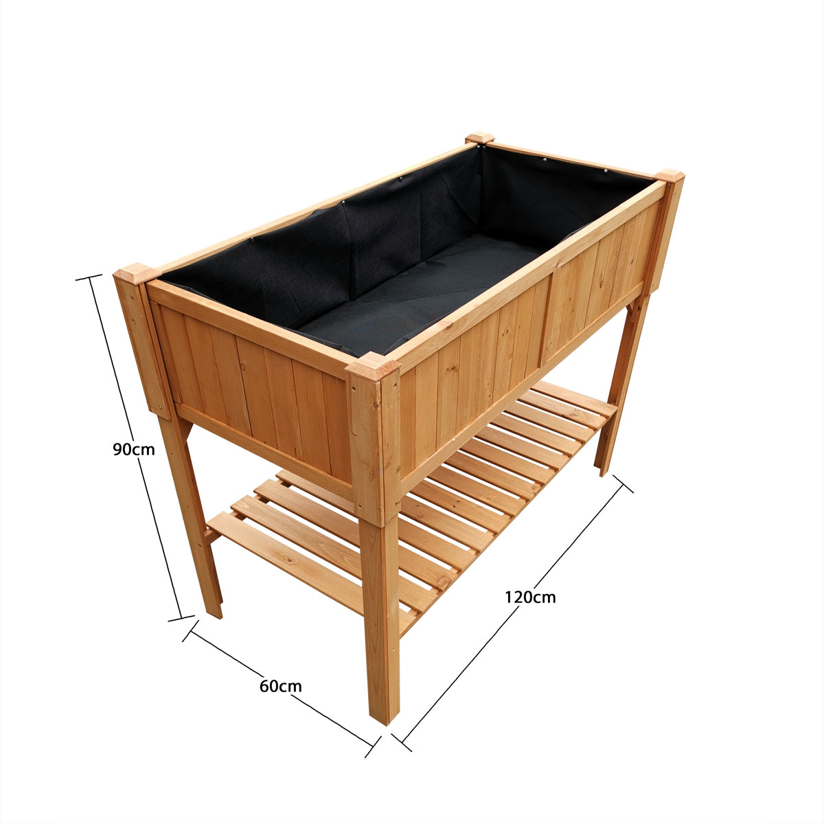 Coemo Hochbeet Kräuterbeet mit Pflanzfolie 120 x 60 x 90 cm Bild 3