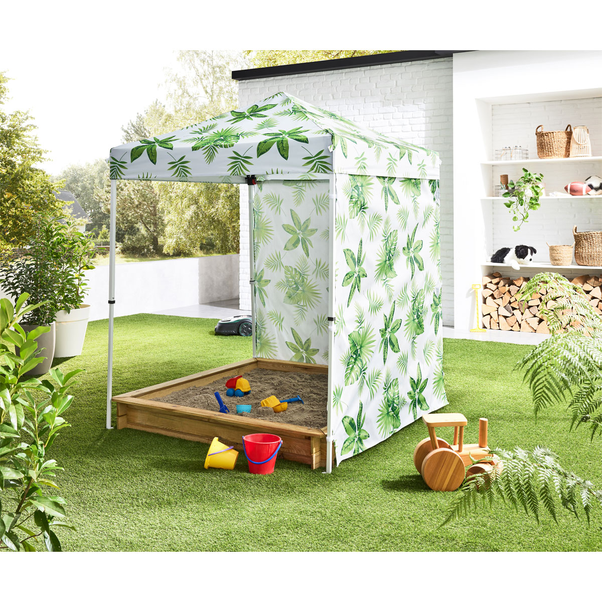 Haveson Push-Up Mini-Faltpavillon PALM LEAF 150 x 150 cm