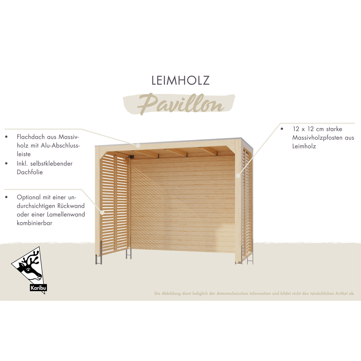 Karibu Cubus Pavillon naturbelassen Bild 5