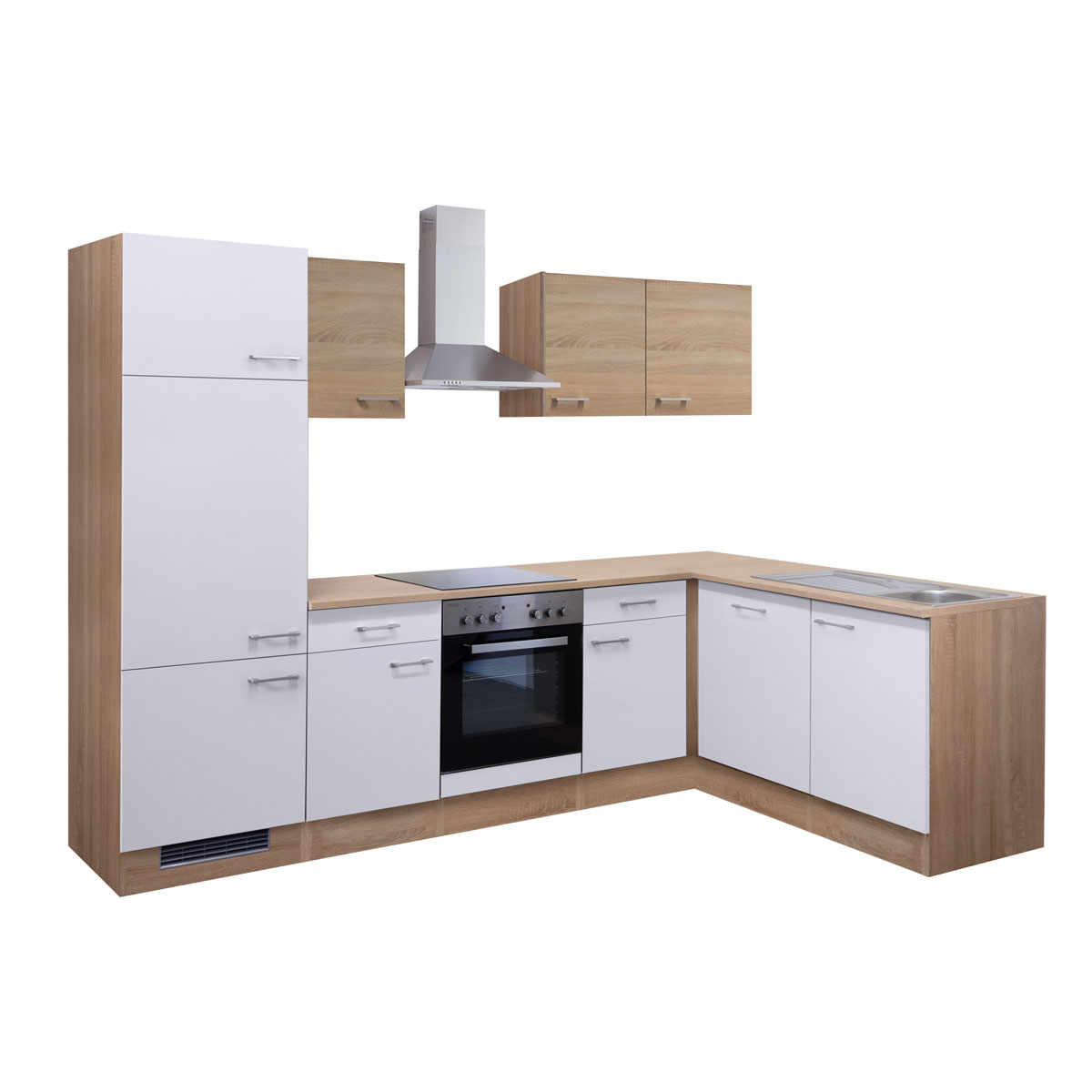 Flex-Well Winkelküche „SAMOA 2802-000“, 280x170x60 cm, weiß-sonoma eiche