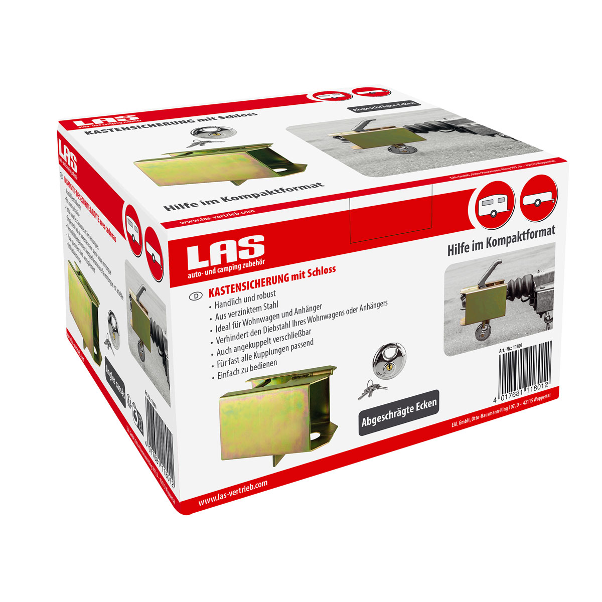 LAS 11801 Kastensicherung mit Schloss und abgeschrägten Ecken Bild 3