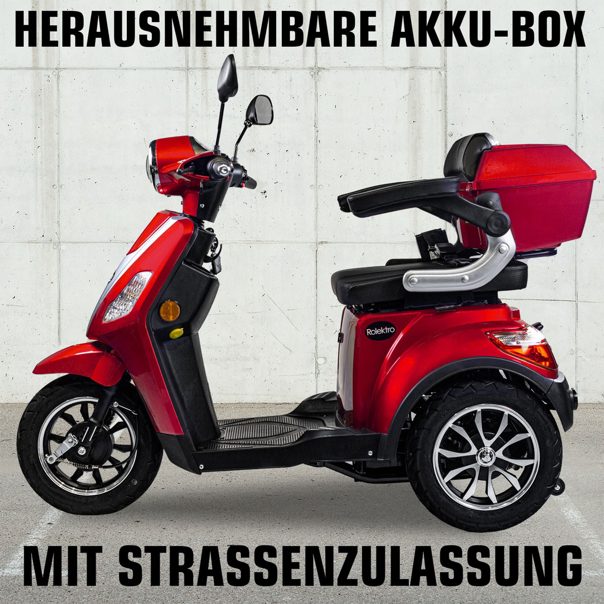 Rolektro E-Dreiradroller „25 V.3“ 1000 W, rot Bild 5