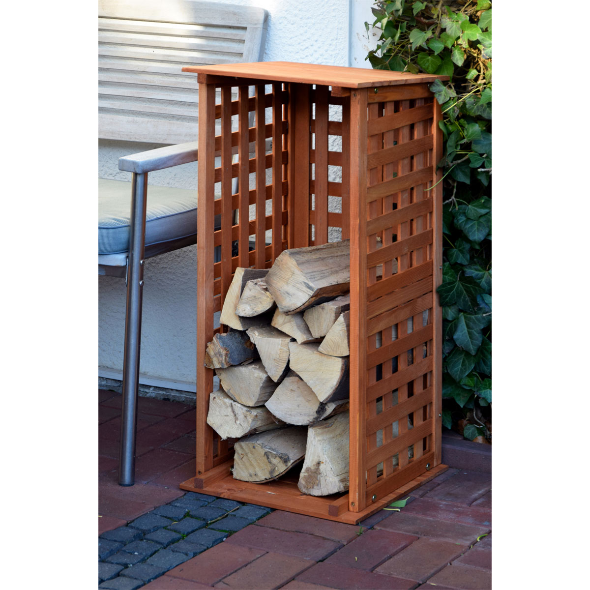 dobar Kaminholzregal braun 39 x 85 x 39 cm Bild 6