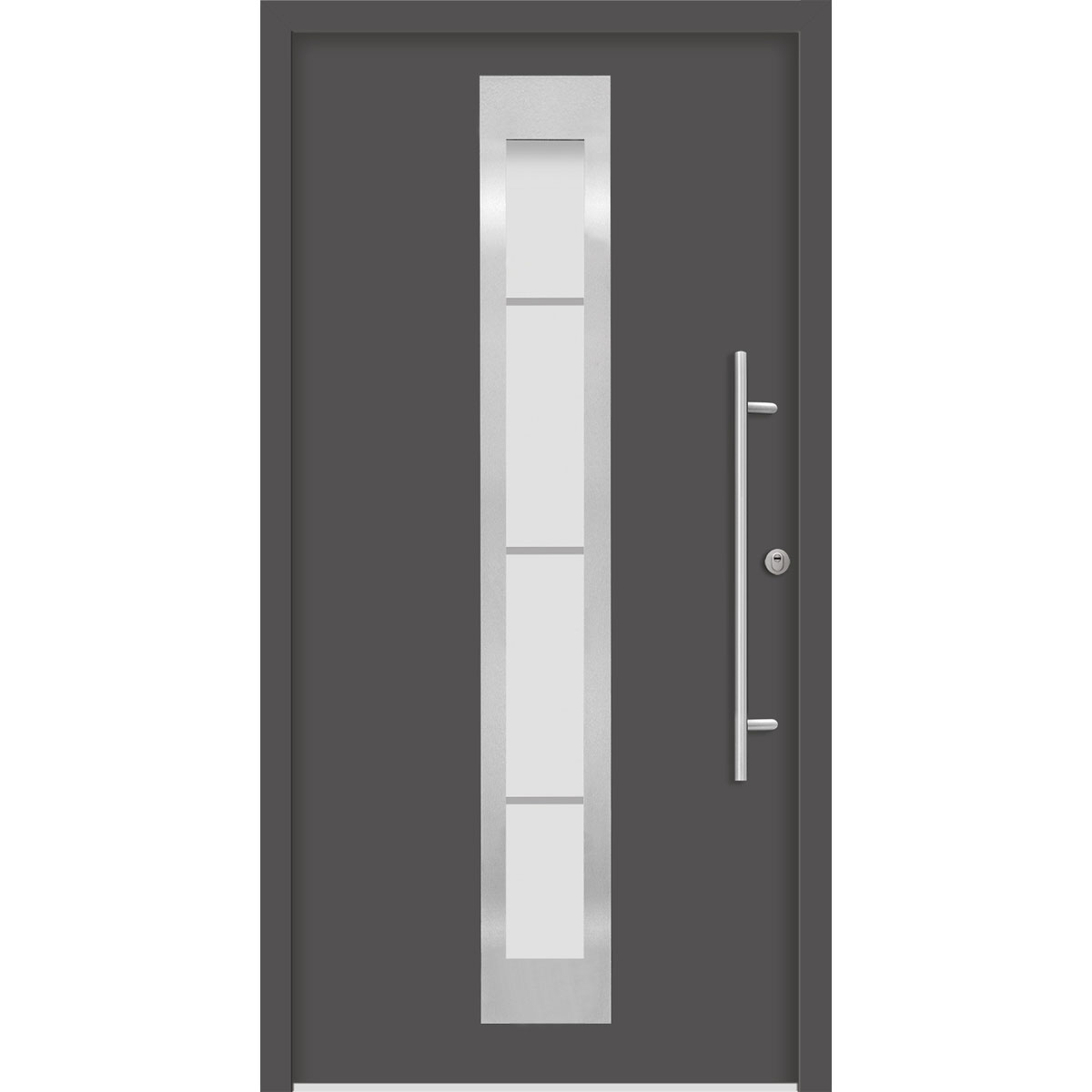 SplenDoor Premium-Haustür Passivedoor Malmo RC2 energiesparend einbruchsicher anthrazit 110 x 210 cm rechts