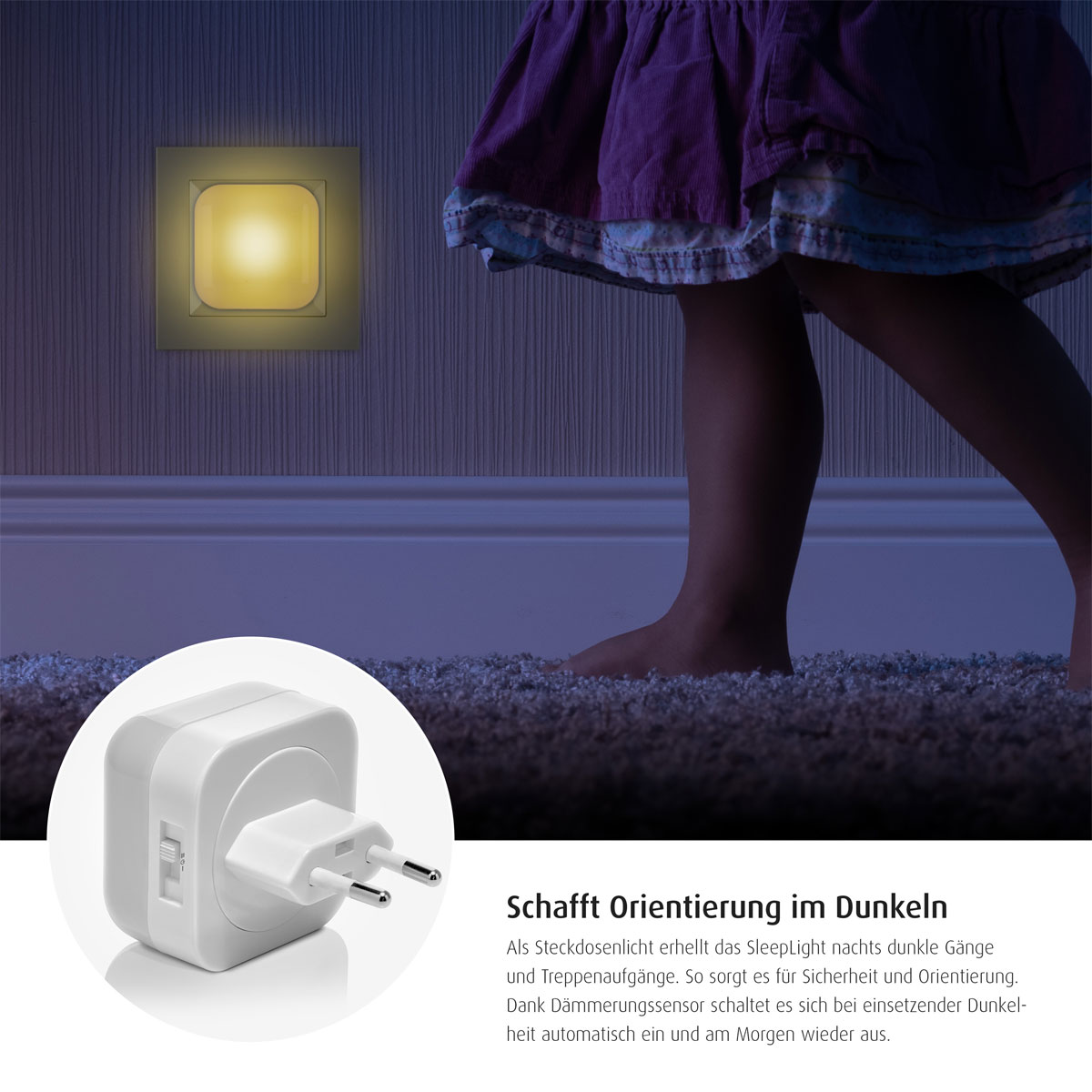 LED-Nachtlicht SleepLight 2in1 hellgrau Bild 4