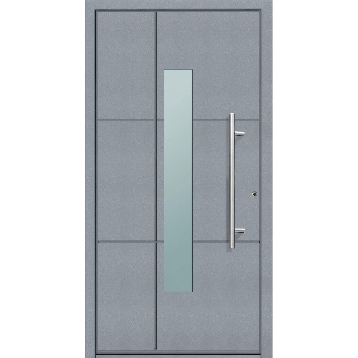 Aluminium Sicherheits-Haustür Parma Superior 60 mm grau 100 x 210 cm Anschlag rechts inkl Griffset