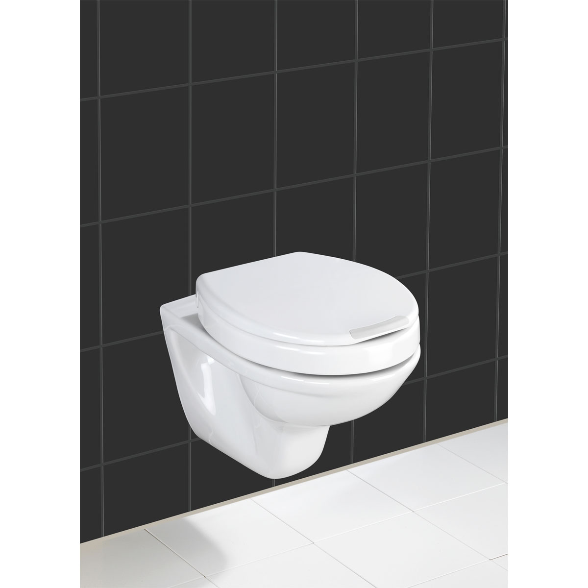 Wenko WC-Sitz Secura Comfort aus antibakteriellem Duroplast mit  Sitzflächenerhöhung