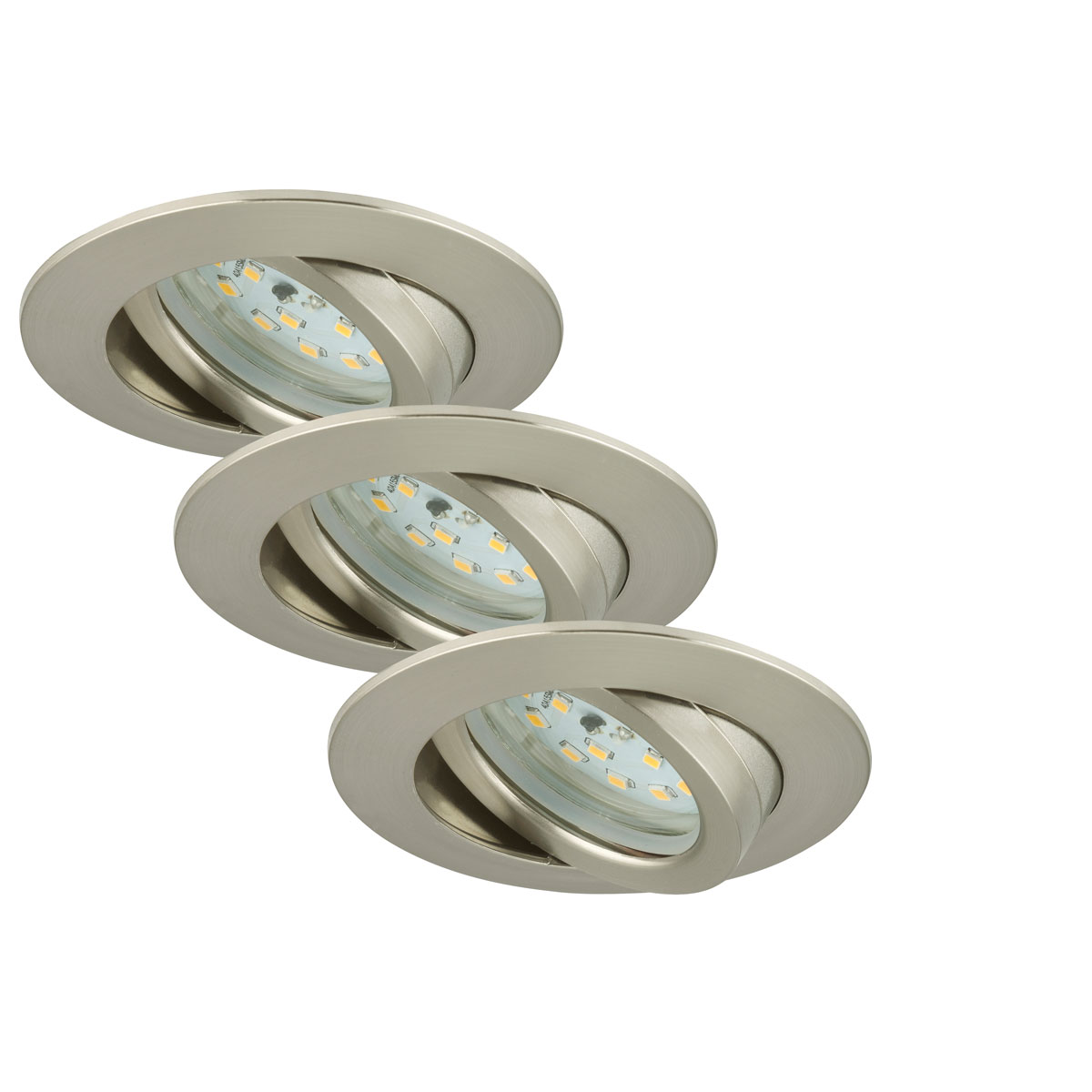 Briloner LED-Einbauleuchten-Set dimmbar 8,2 x 2,8 cm matt-nickel