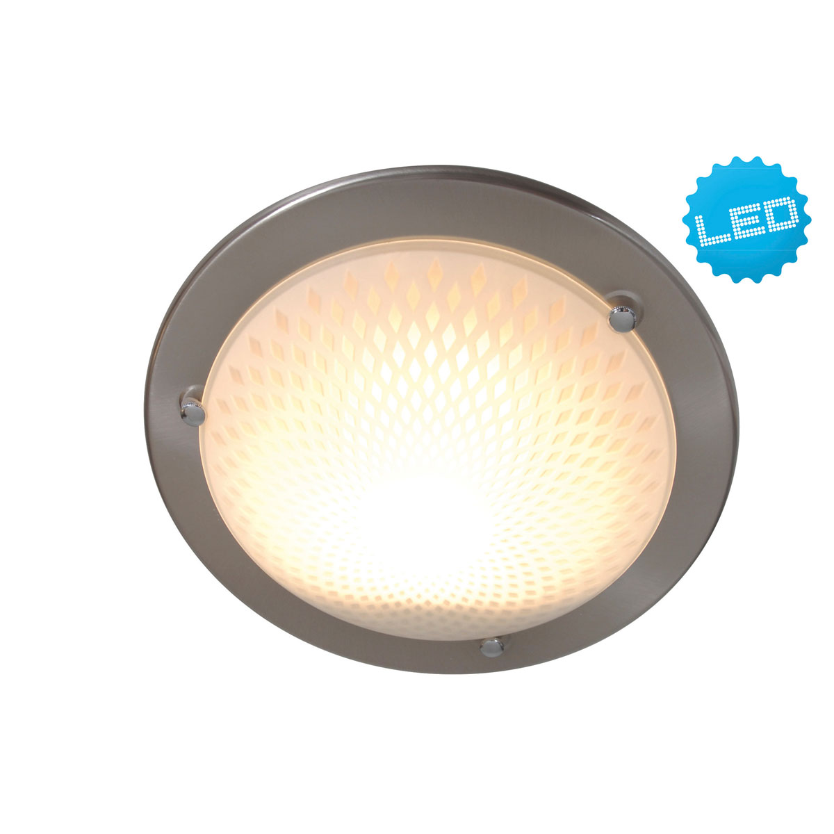 Naeve LED DL GlasdeckenleuchteMetall/Glas stahl-blank LxBxH: 30x30x9cm Bild 2