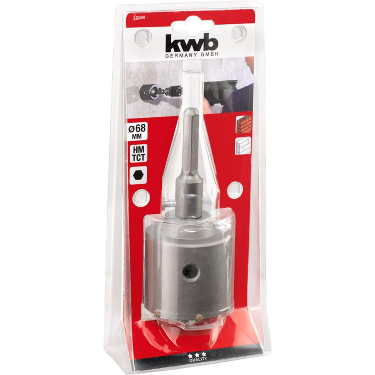 kwb  Hohlbohrkrone mit Schaft und Zentrierbohrer Durchmesser 66 mm Bild 2