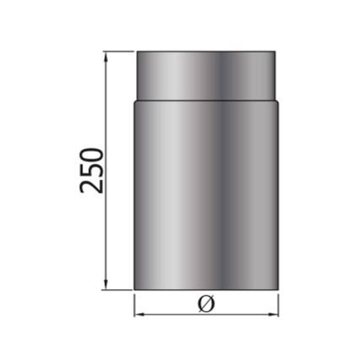MyFireTool Rauchrohr 250 mm Ø 150 mm schwarz 2 mm