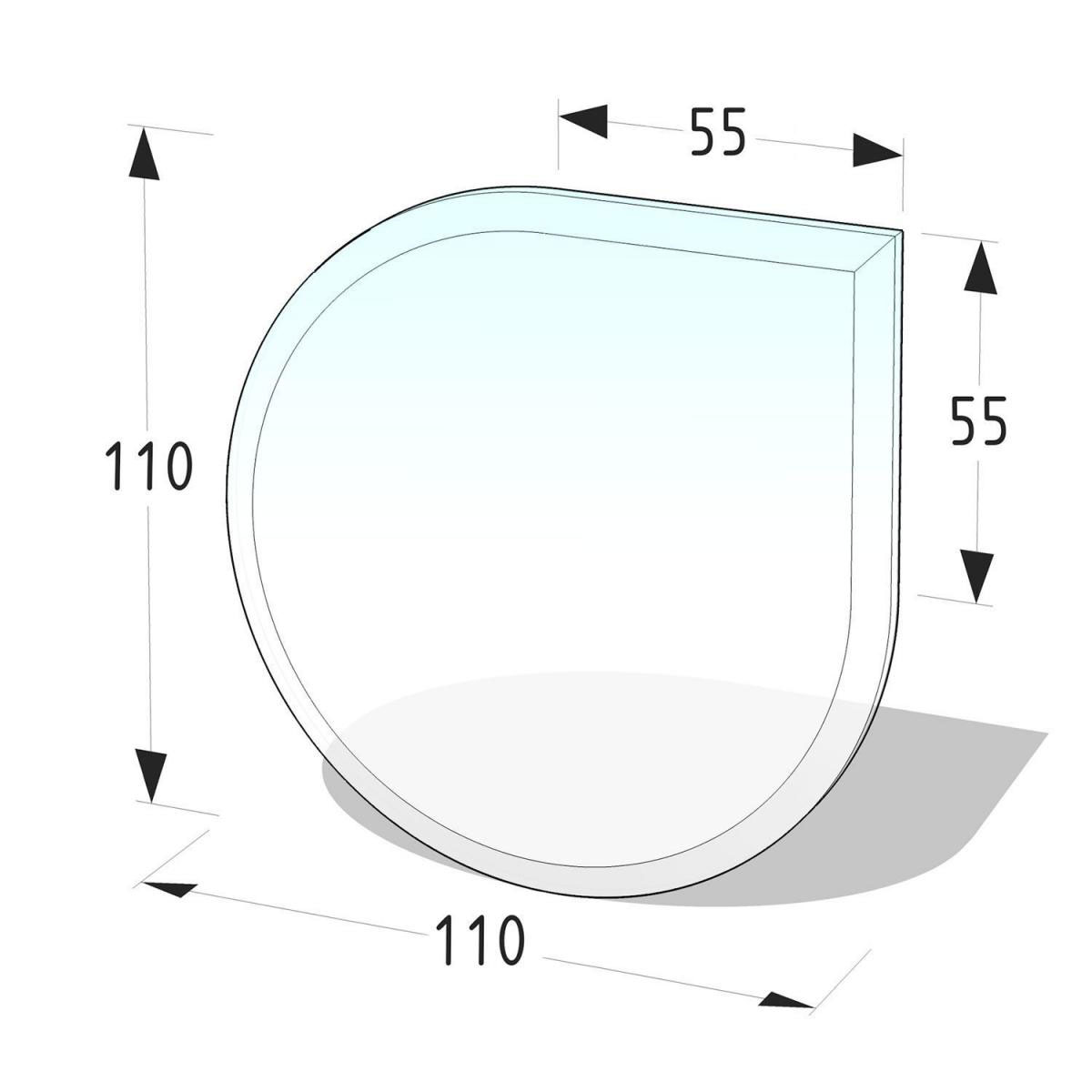 Glasbodenplatte Tropfenform 110 x 110 cm Bild 2