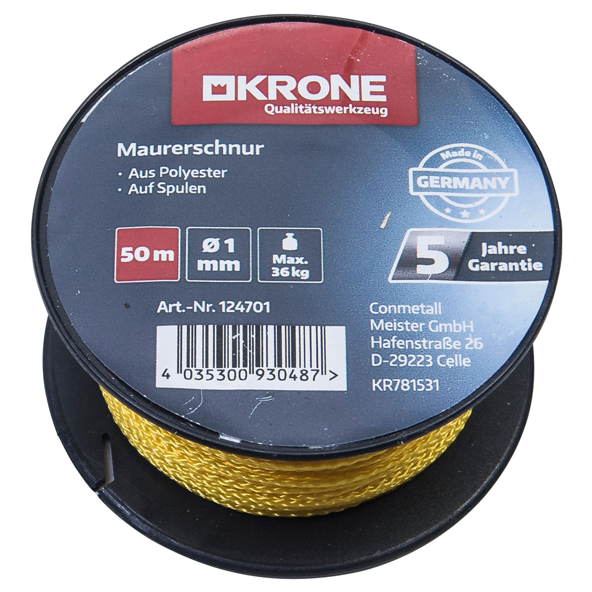 Krone  Maurerschnur 1,0 mm-50m neon-rot Krone  Maurerschnur 1,0 mm-50m neon-rot