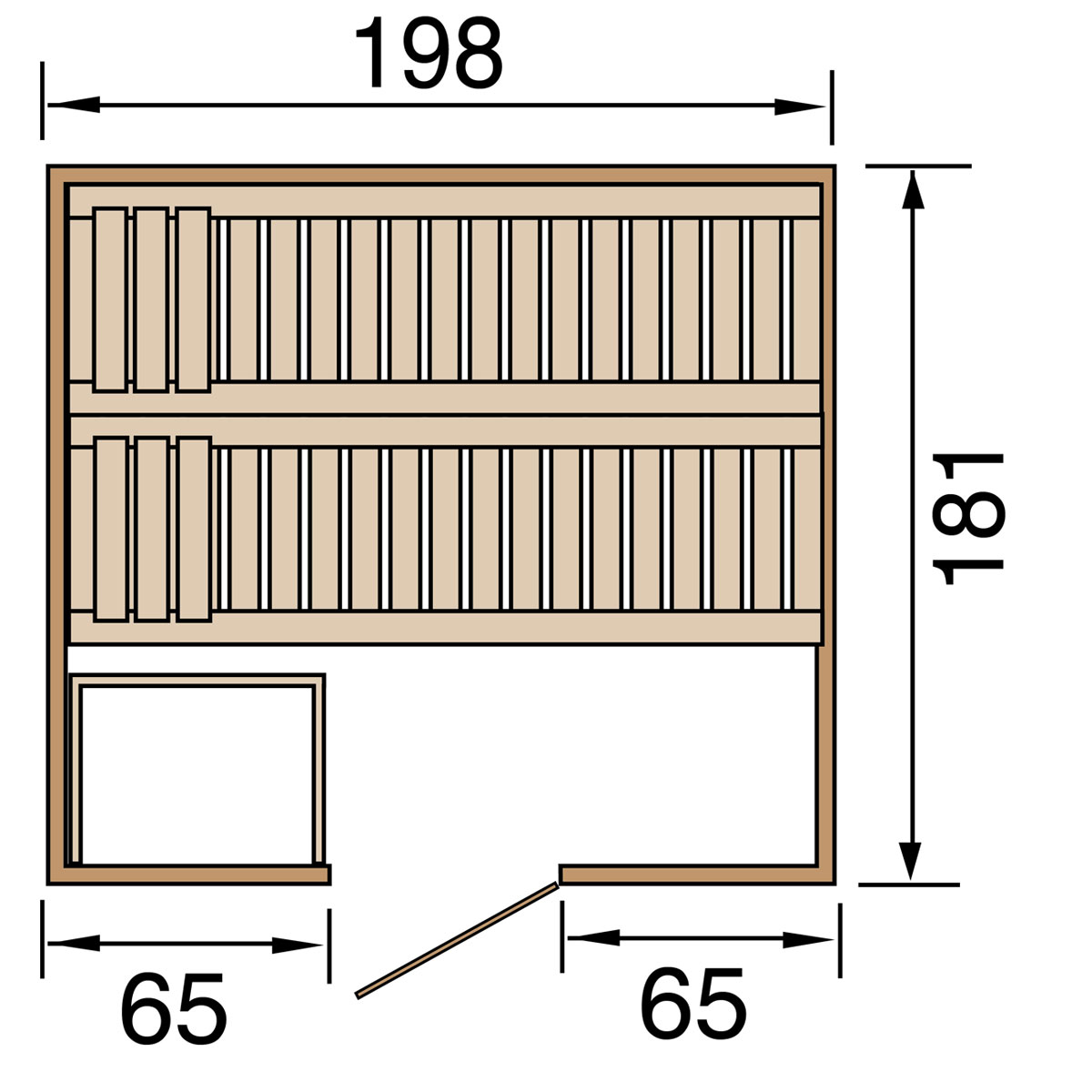 Weka Massivholzsauna „Bergen 1.8“, HT Bild 3