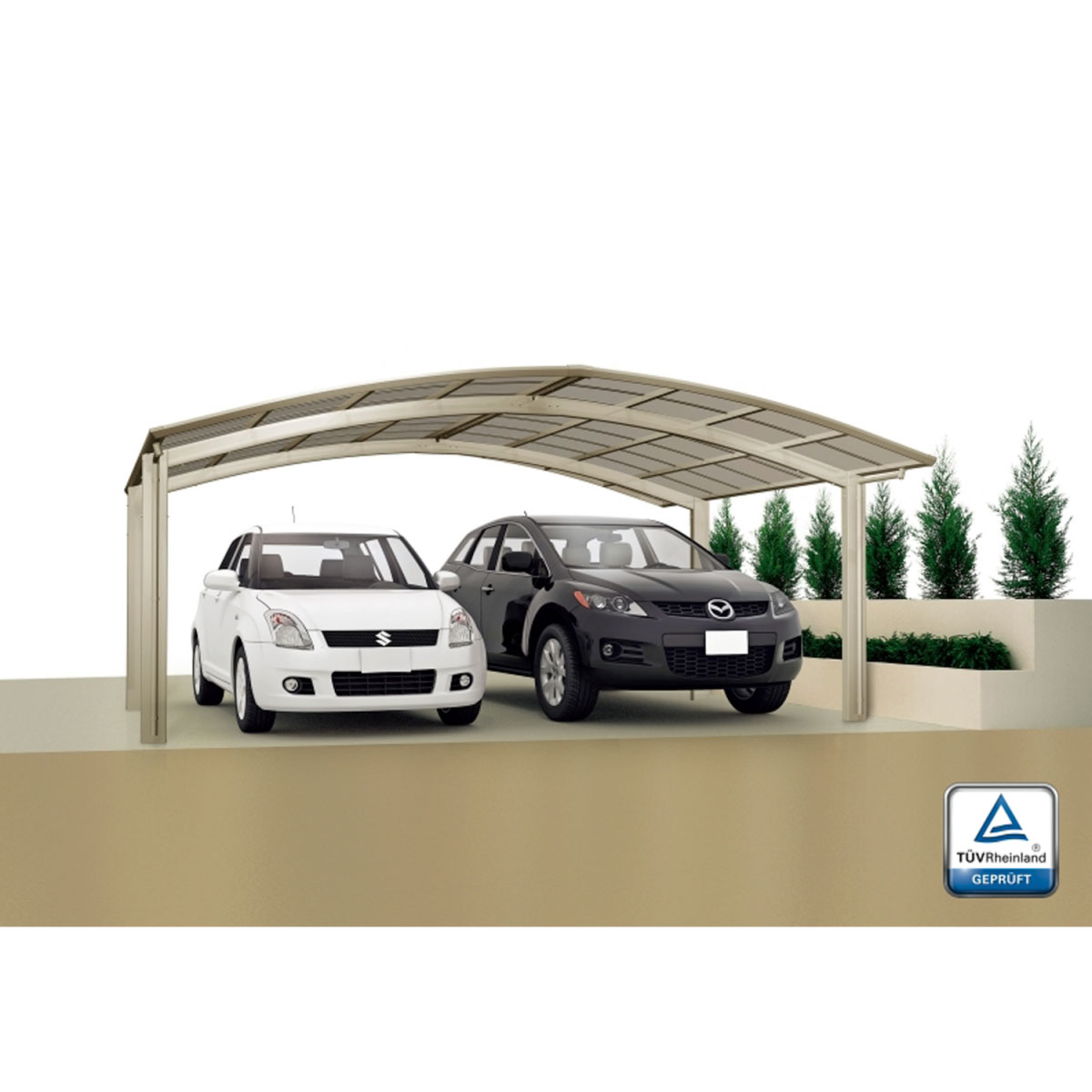 Ximax Carport Alu Portoforte 80 M-Ausführung Edelstahl-Look Bild 2