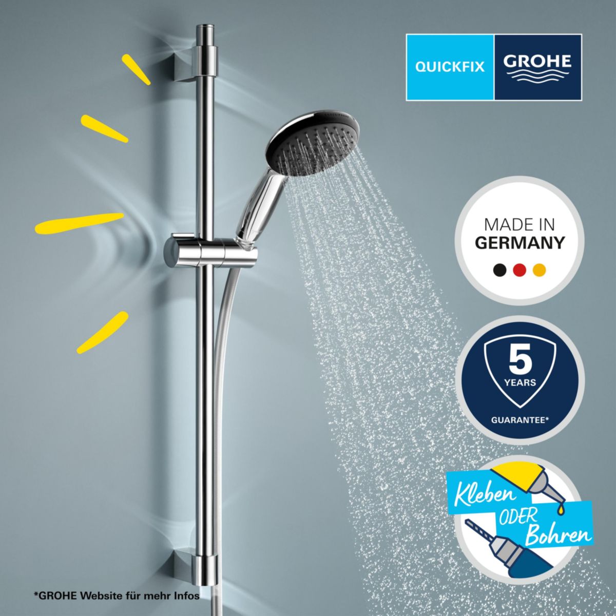 Grohe Brause-Set Vitalio Start 110 chrom 1SFastFixation obere Konsole variabel Bild 2