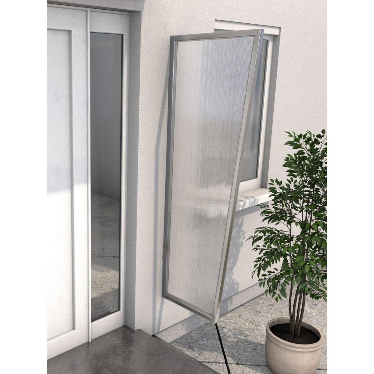 Durabil Seitenblende B2 Edelstahloptik Stegplatte 6 mm klar 45 x 60 x 175 cm