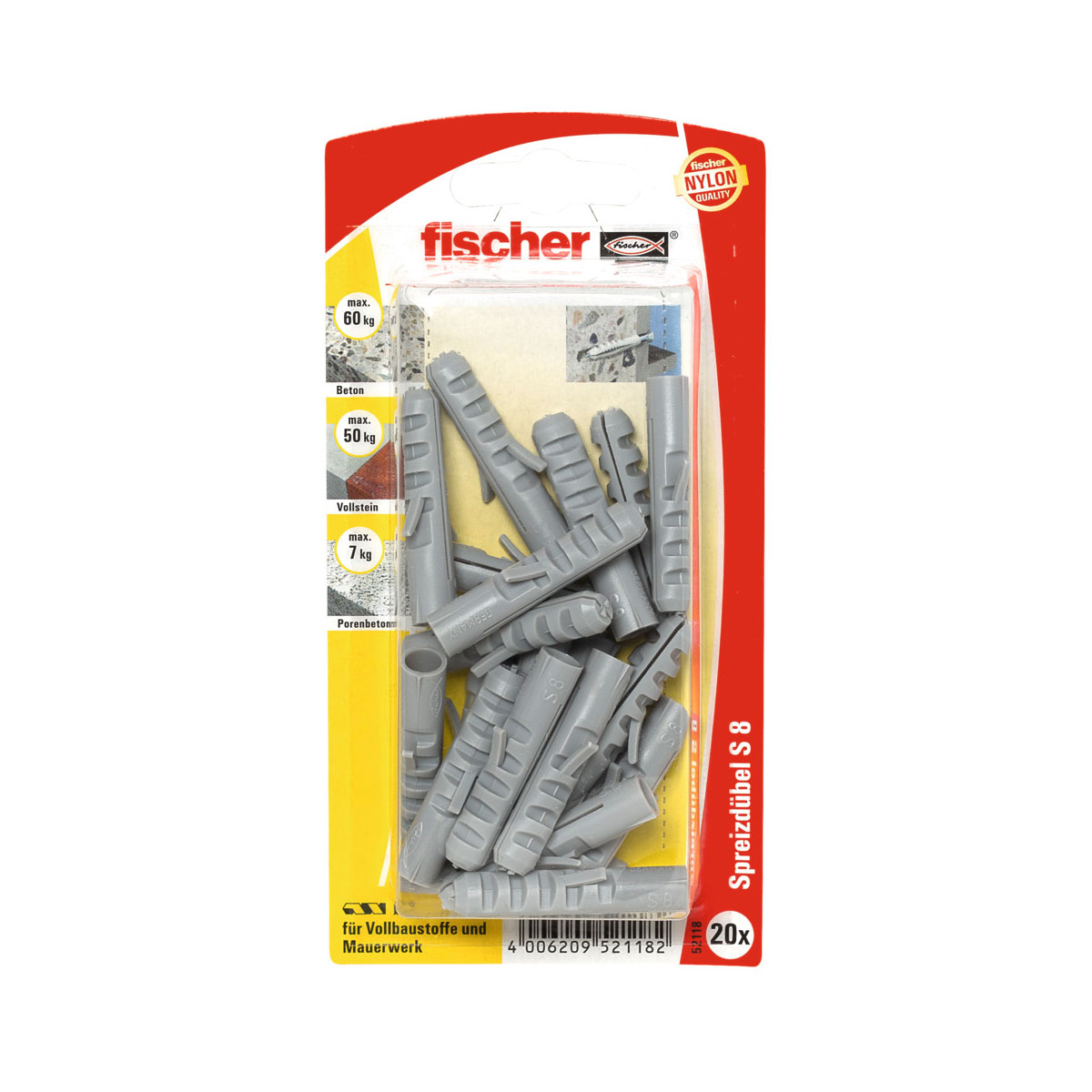 Fischer  Dübel S 8 20 Stück Fischer  Dübel S 8 20 Stück