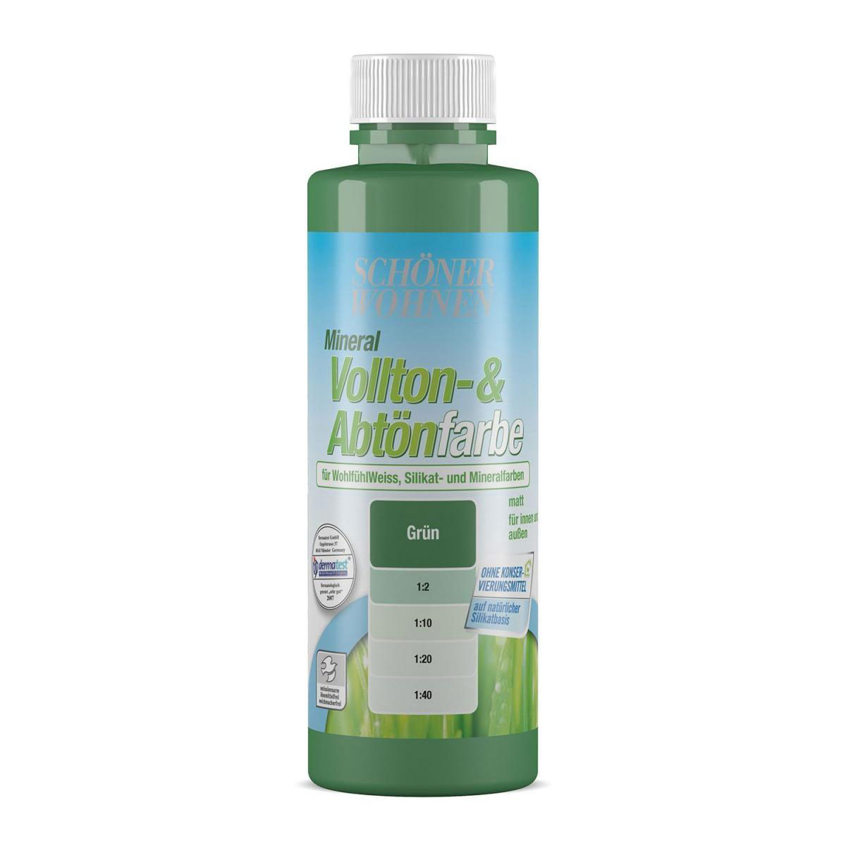 Schöner Wohnen Farbe Silikat Vollton- und Abtoenfarbe grün 250 ml