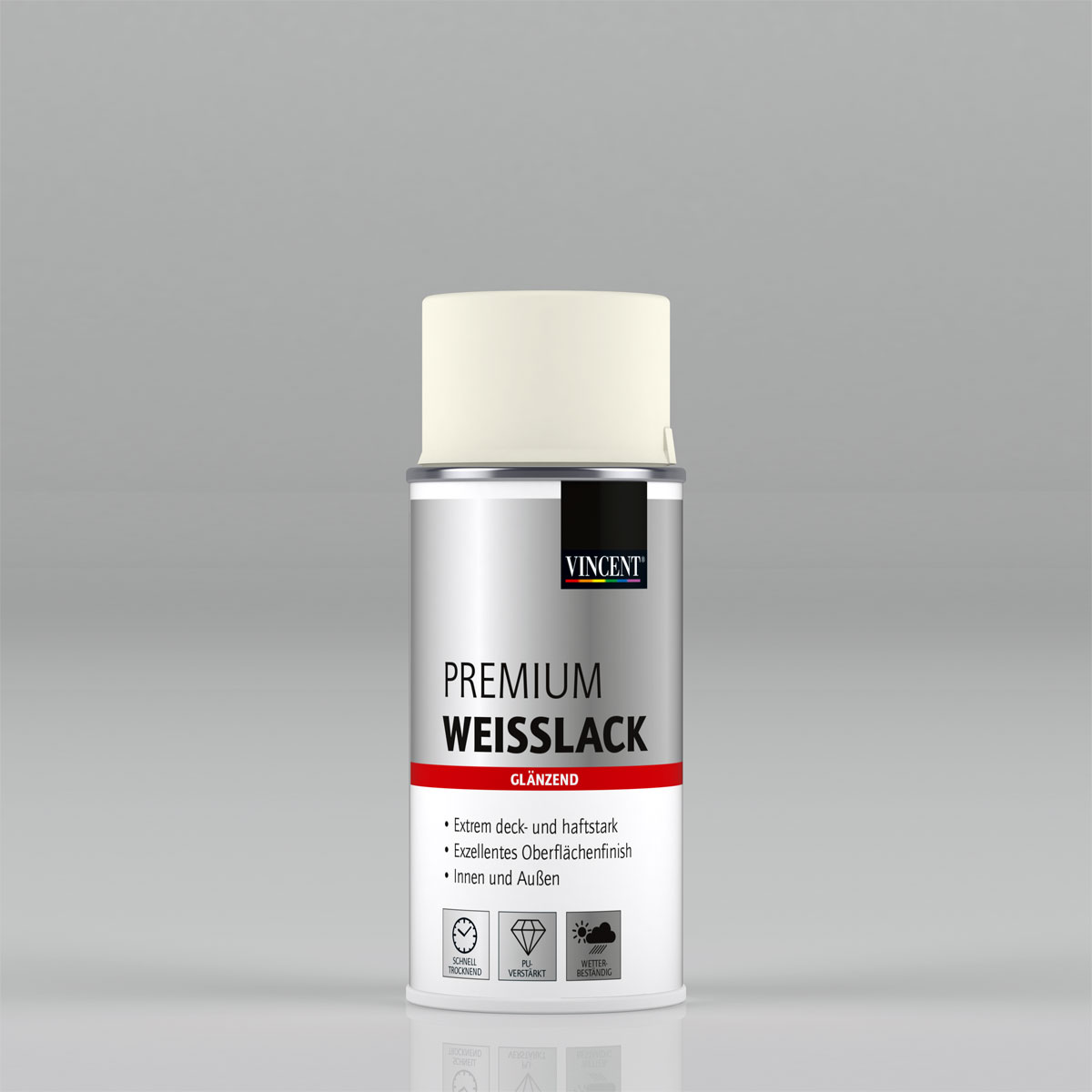 Vincent Premium Weißlack RAL 9001 Cremeweiß glänzend 150 ml Vincent Premium Weißlack RAL 9001 Cremeweiß glänzend 150 ml