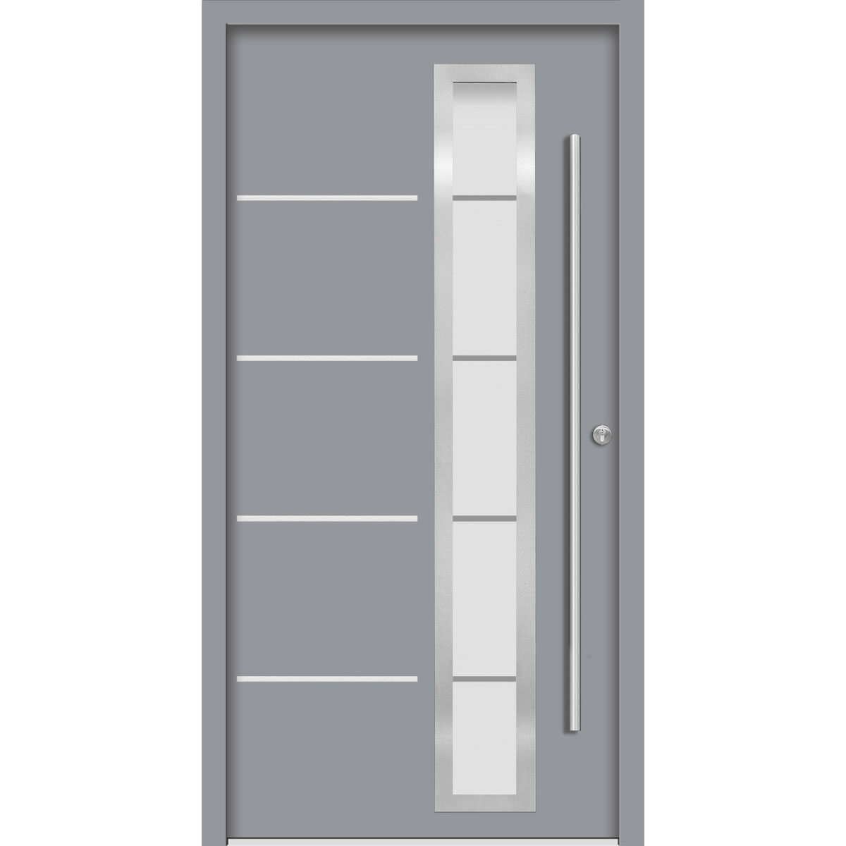 SplenDoor Premium-Haustür Passivedoor Uppsala energiesparend grau 100 x 210 cm rechts