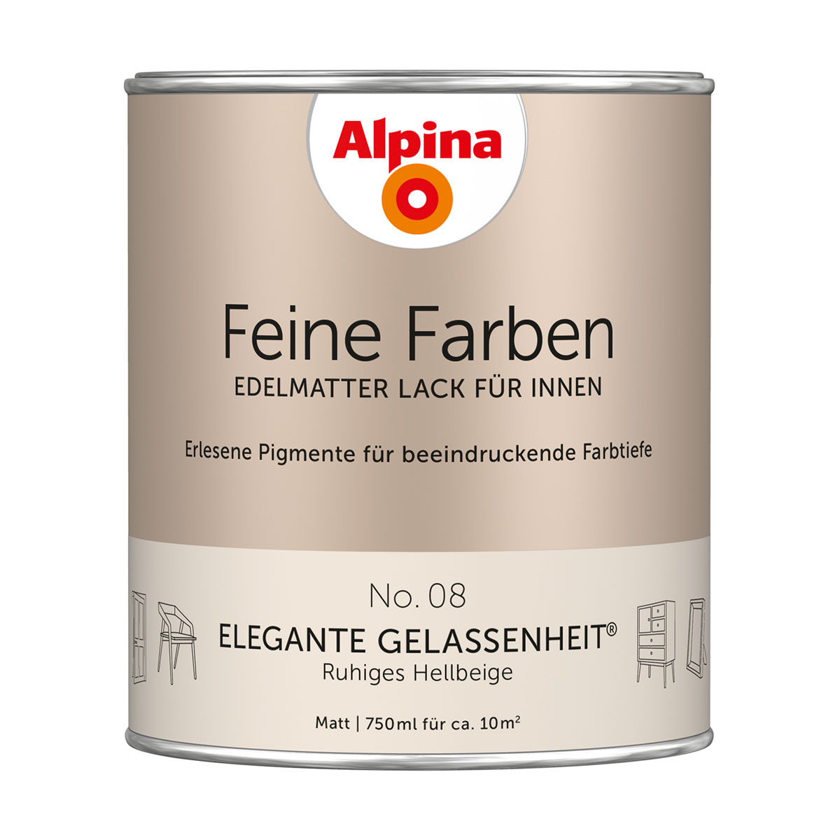 Alpina Buntlack Feine Farben Lack No 08 Elegante Gelassenheit edelmatt 750ml