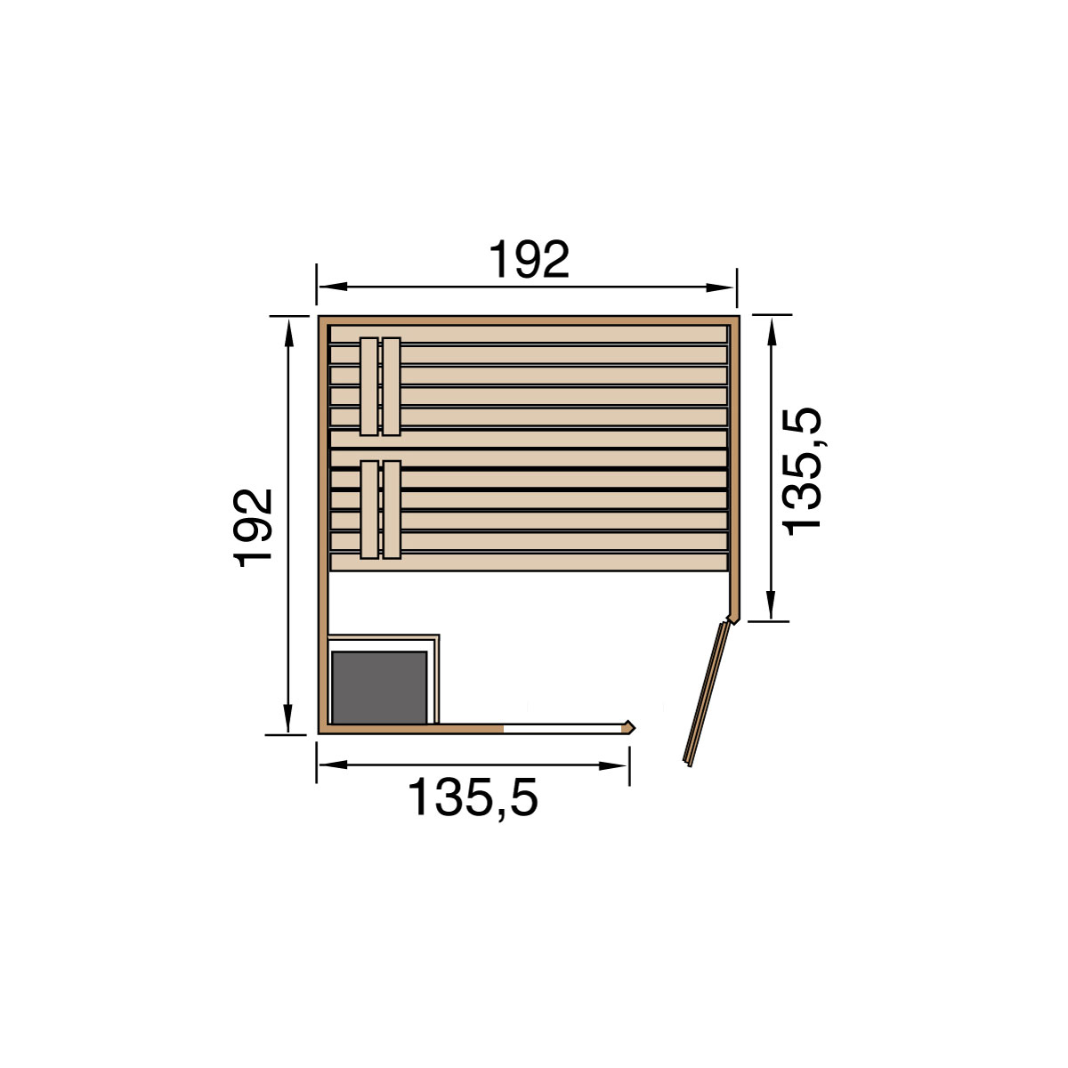 Weka  Premium Massivholz-Elementsauna Kemi Größe 2 Sparset 7,5 kW OS Bild 3
