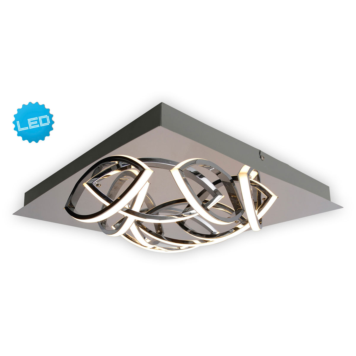 Naeve LED DL Manchester Metall/KSchrome LxBxH: 41x41x8,5cm dimmbar Bild 2