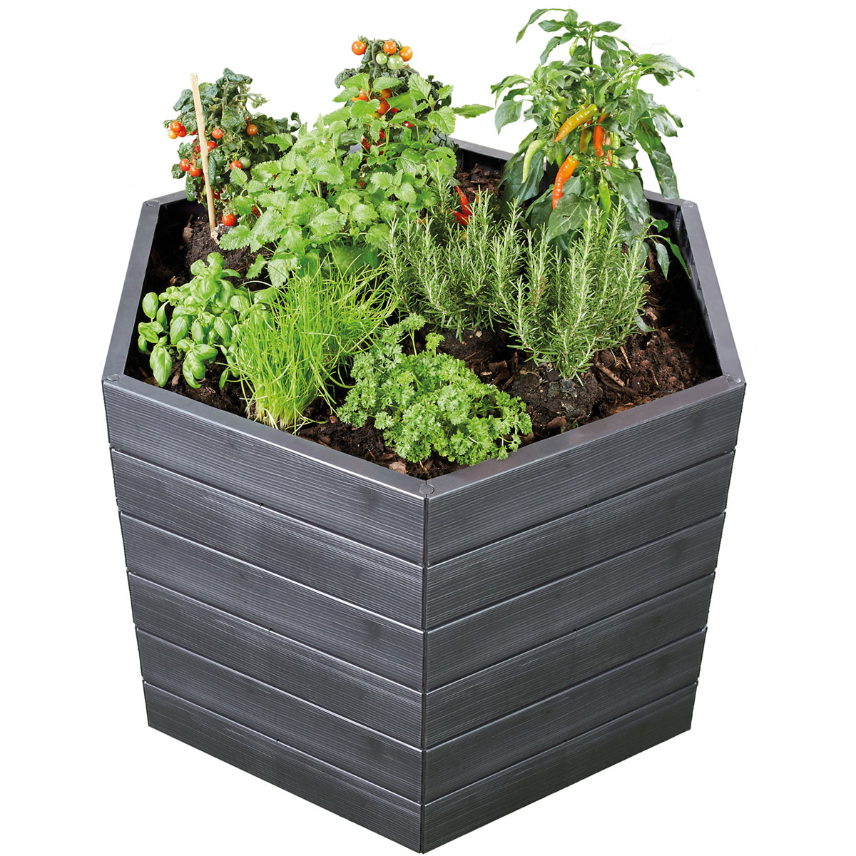 Garantia Hochbeet-System ERGO XL 6 Paneele inkl Verbinder wood Bild 5