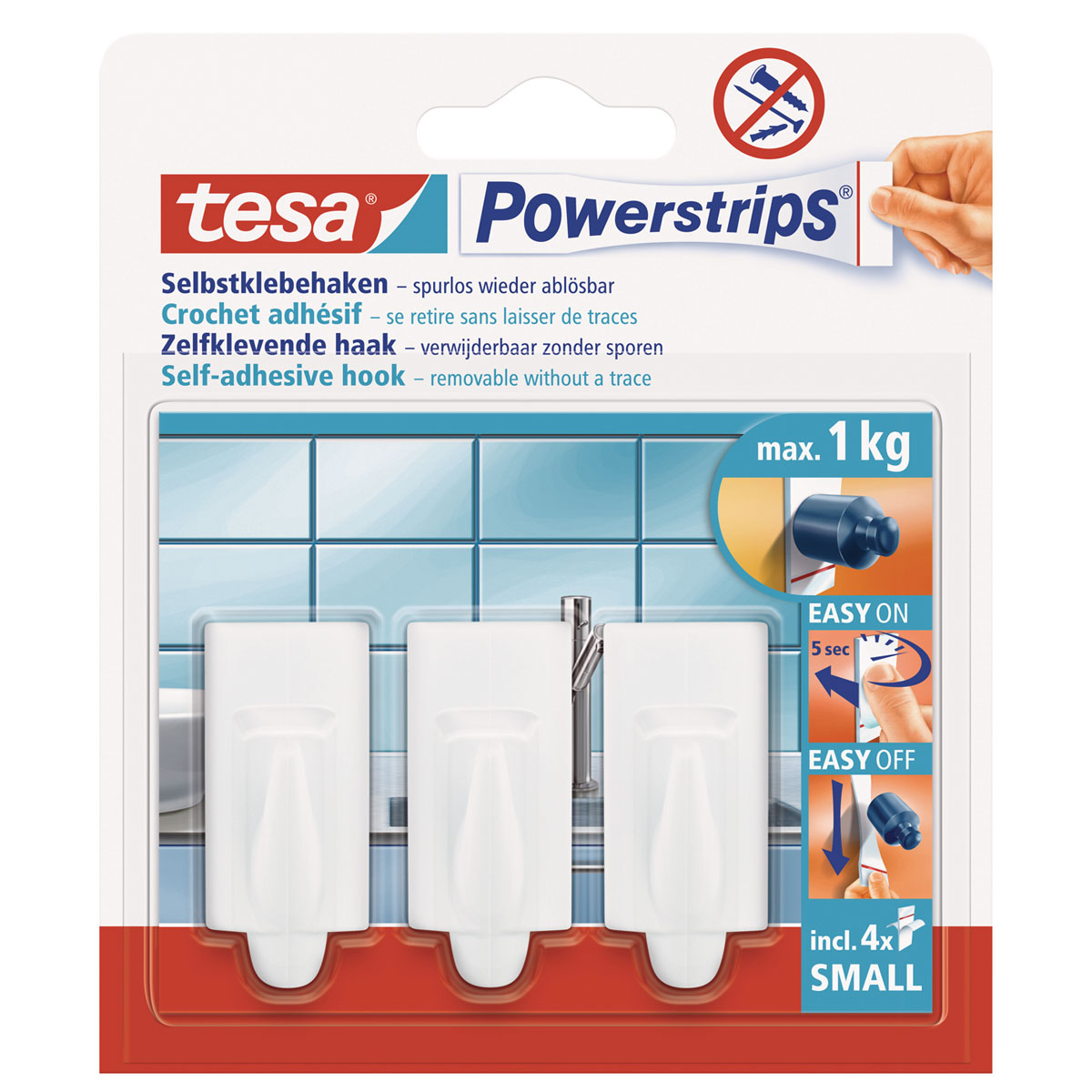Tesa KlebehakenPowerstrips Small Trend weiß