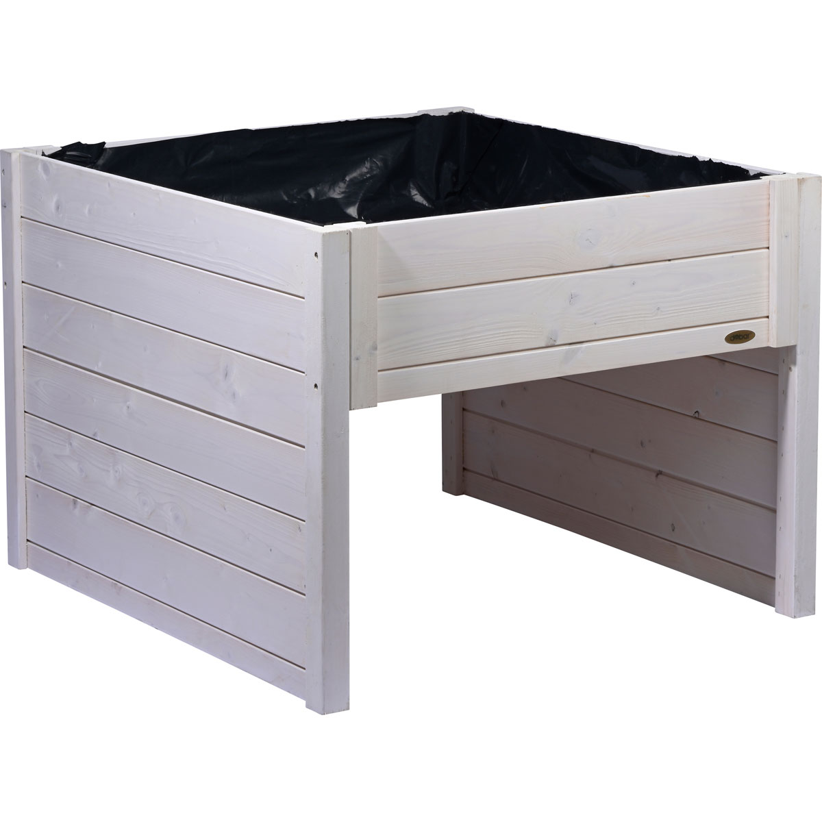 dobar Mährobotergarage mit Pflanzkasten 56 x 73 x 79 cm weiß 