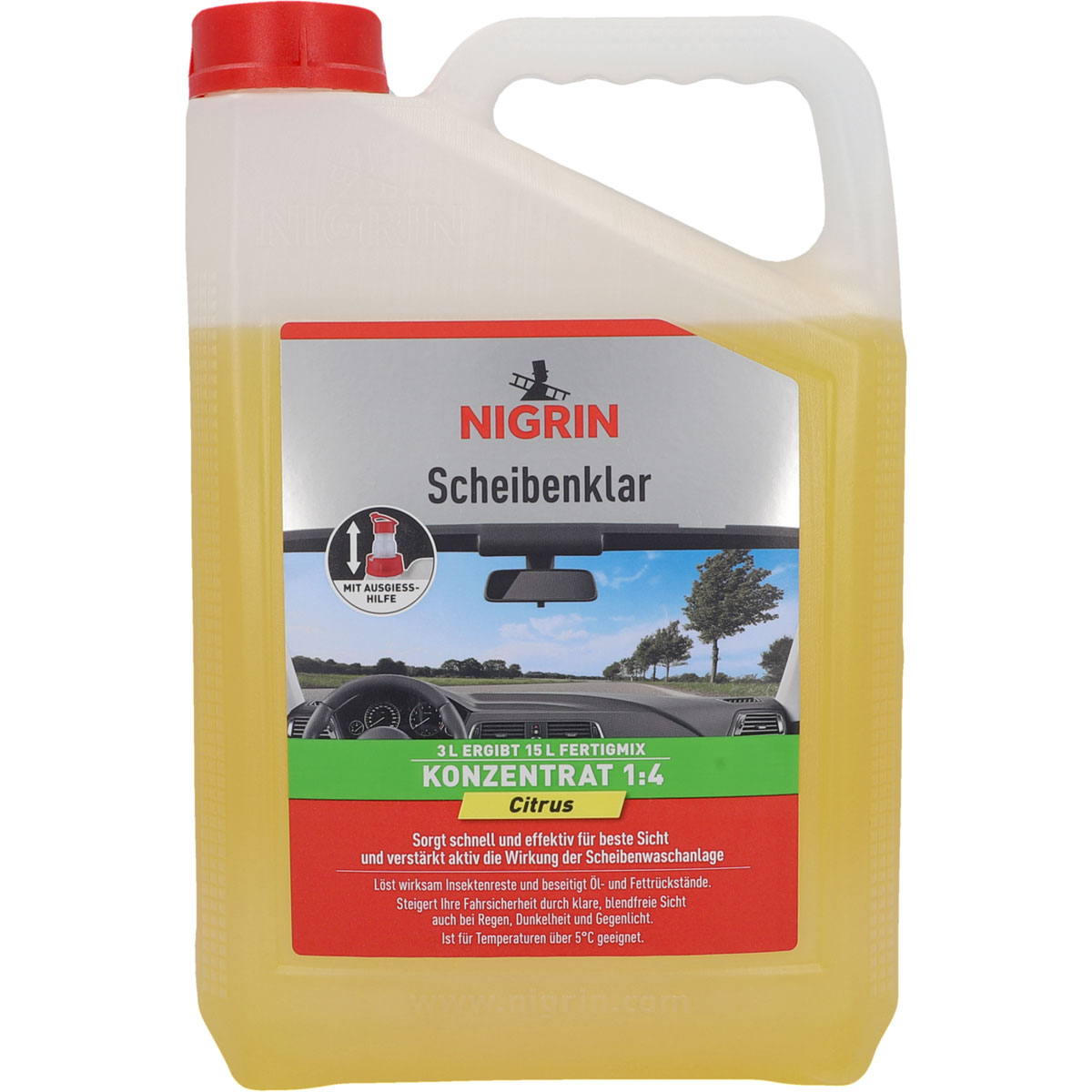 Nigrin Scheibenreiniger Scheibenklar Konzentrat 1:4 Citrus 3 L