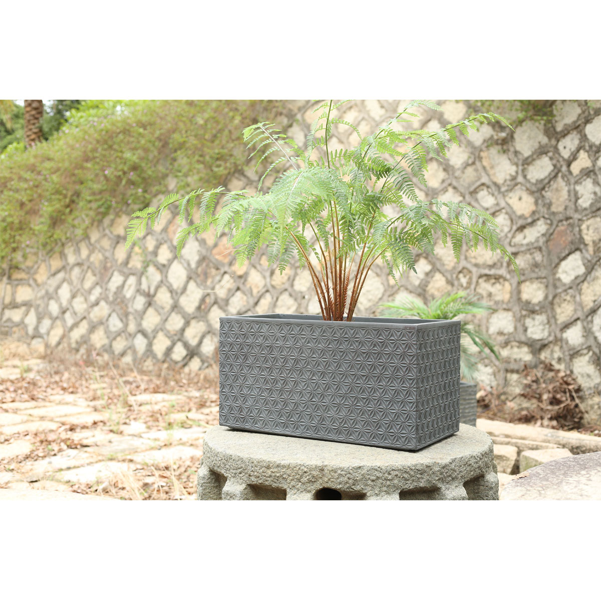 Haveson Blumenkasten Granite Stars 46 x 46 x 99 cm weiß Bild 2