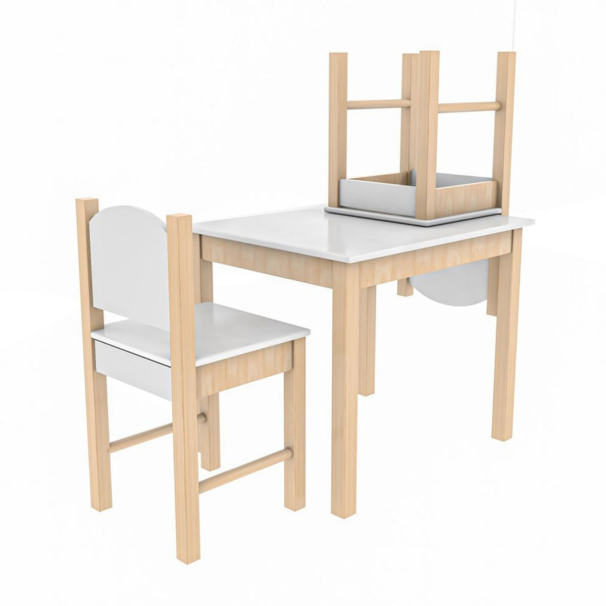 Coemo 3tlg. Kindersitzgruppe K003207151 2 1 | Stühle Weiß Tisch weiß | Stefano