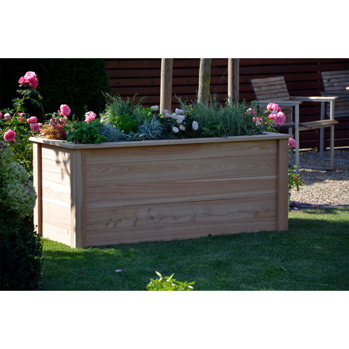 dobar Großes Hochbeet 150 x 65 x 60 cm beige Bild 8
