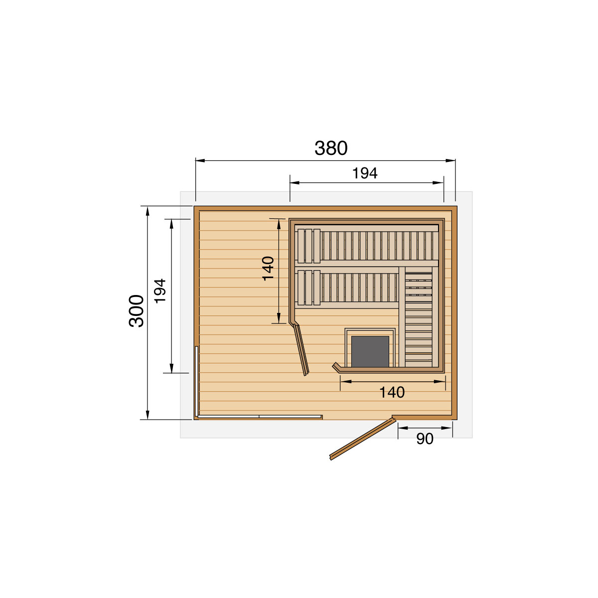 Weka  Massivholz-Sauna Valida Größe 4 Sparset 9,0 kW K inkl integrierter Steuerung Bild 5