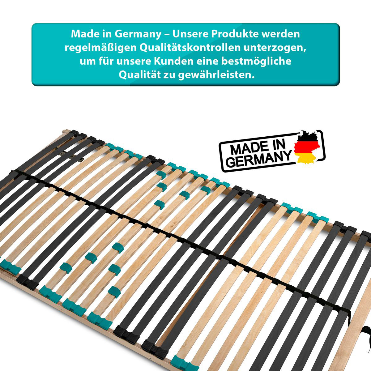 Coemo 7-Zonen Lattenrost DRÖMSON 28 Federleisten Kopfteil verstellbar 120 x 200 cm Bild 2