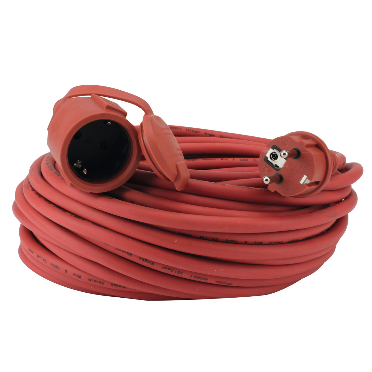 Verlängerungskabel mit Schutzkontakt-Stecker IP44 25 m rot