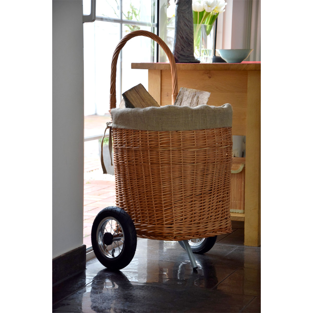 dobar Kaminholzwagen 44 x 93 x 40 cm braun Bild 7