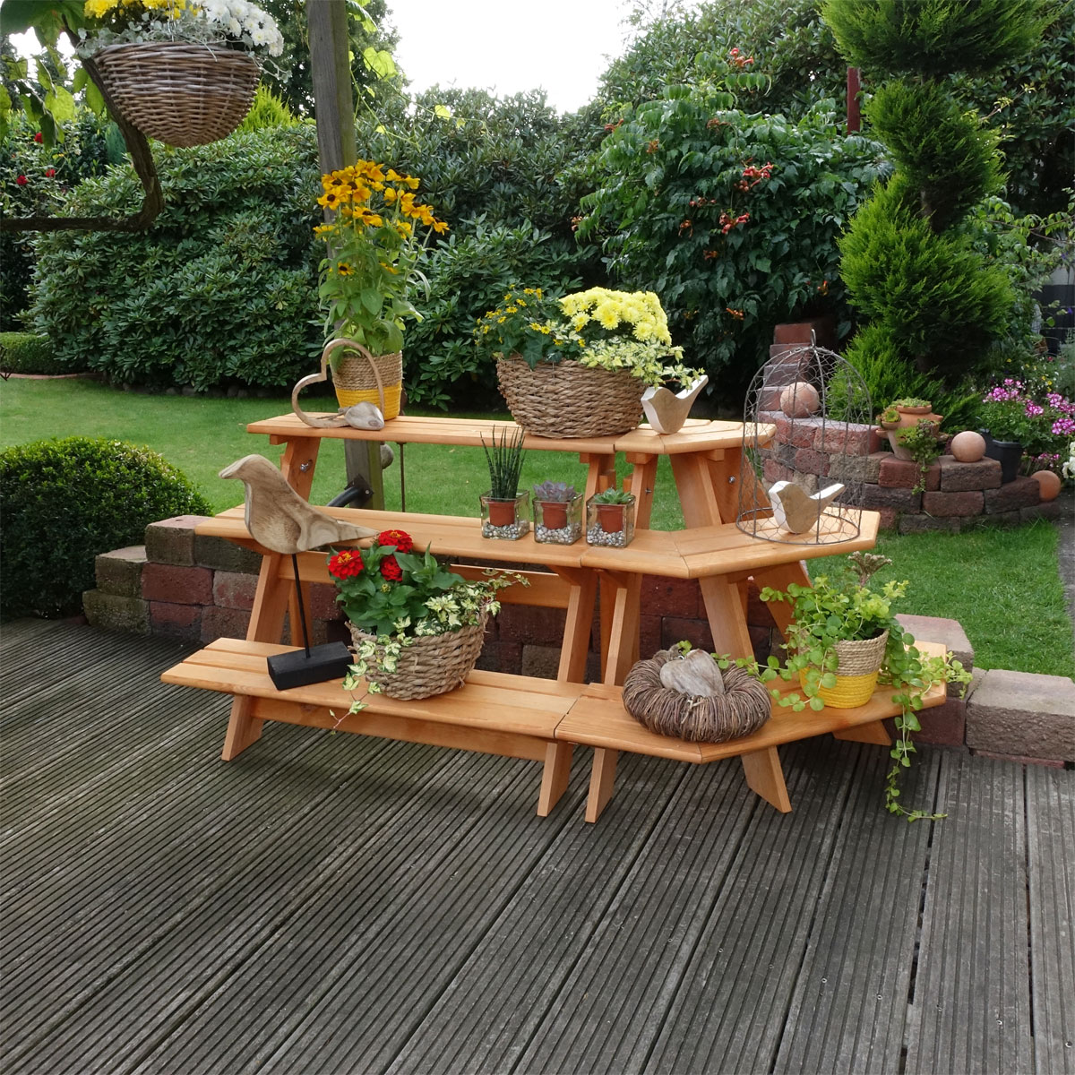 Promadino Blumentreppe mit Eckelement braun Bild 3