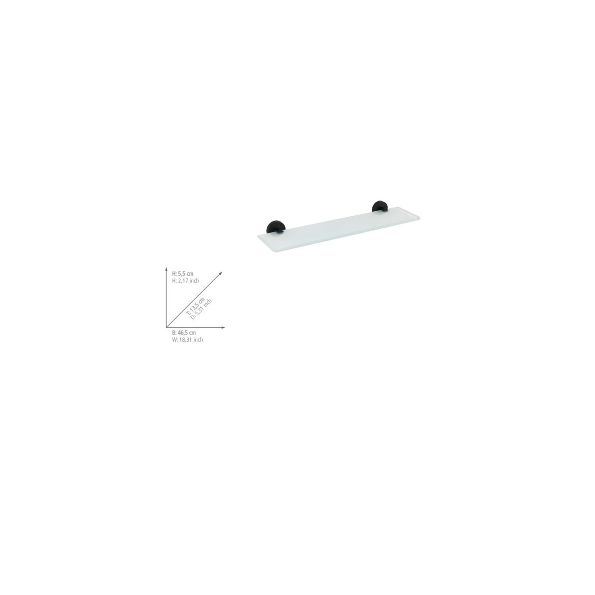 Wenko  Glas Wandablage Bosio Black Edelstahl matt rostfrei Bild 5